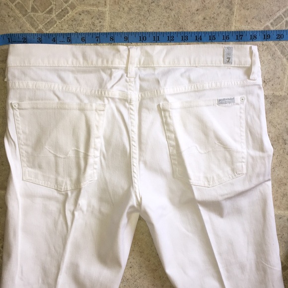 7 For All Mankind white wide leg bootcut jeans EUC - Picture 8 of 9